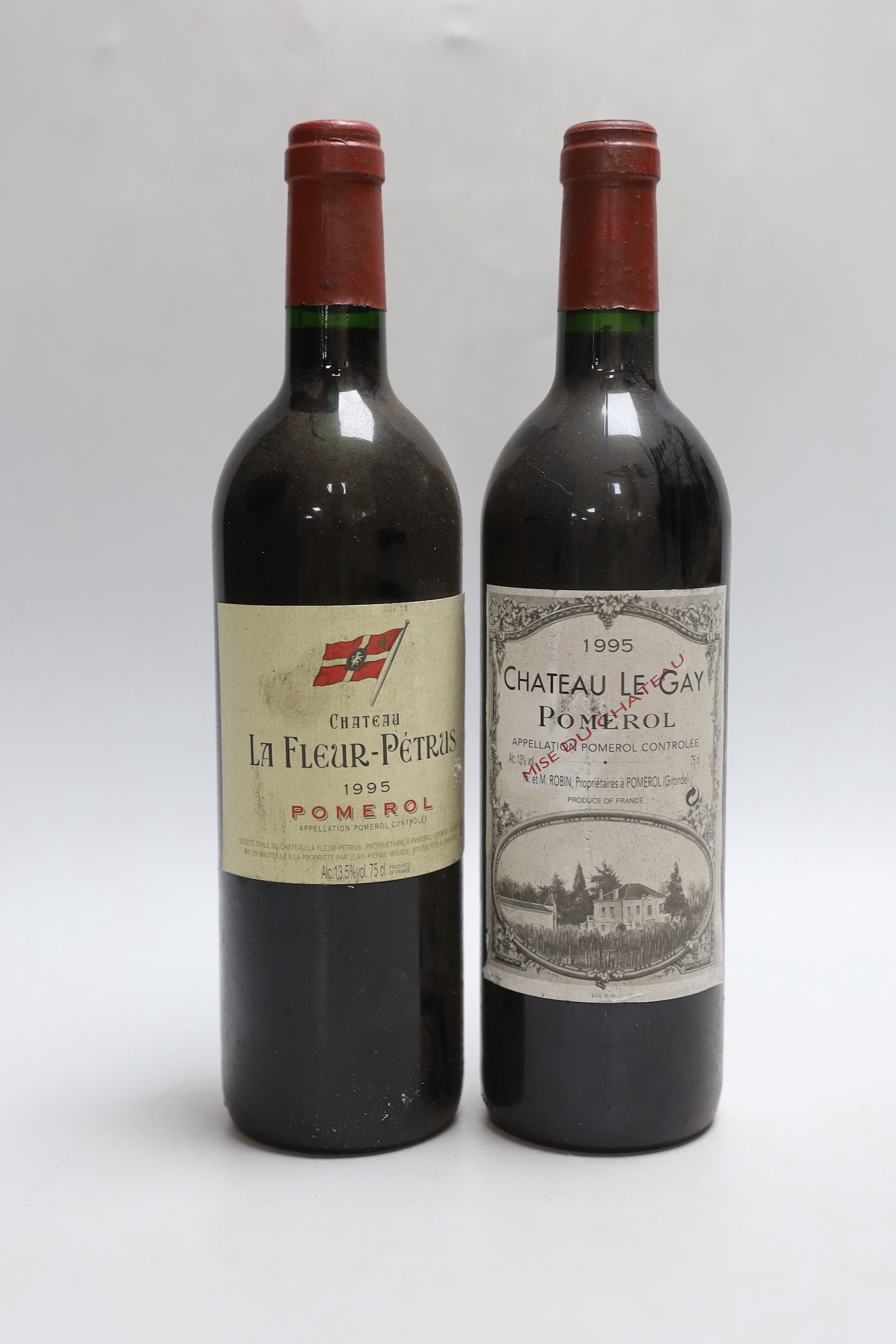 A 75cl bottle of 1995 Chateau La Fleur-Pétrus Pomerol, and a 75cl bottle of 1995 Chateau Le Gay Pomerol